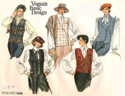 1608 VOGUE SEMI FIT LINED 1-2 BREASTED VEST, BELT  PATTERN 12-16 UNCUT